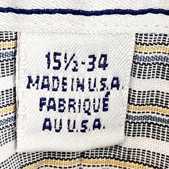 Vintage Burberrys of London Button Down Shirt Stripe size 15 1/2 - 34 - Picture 3 of 5